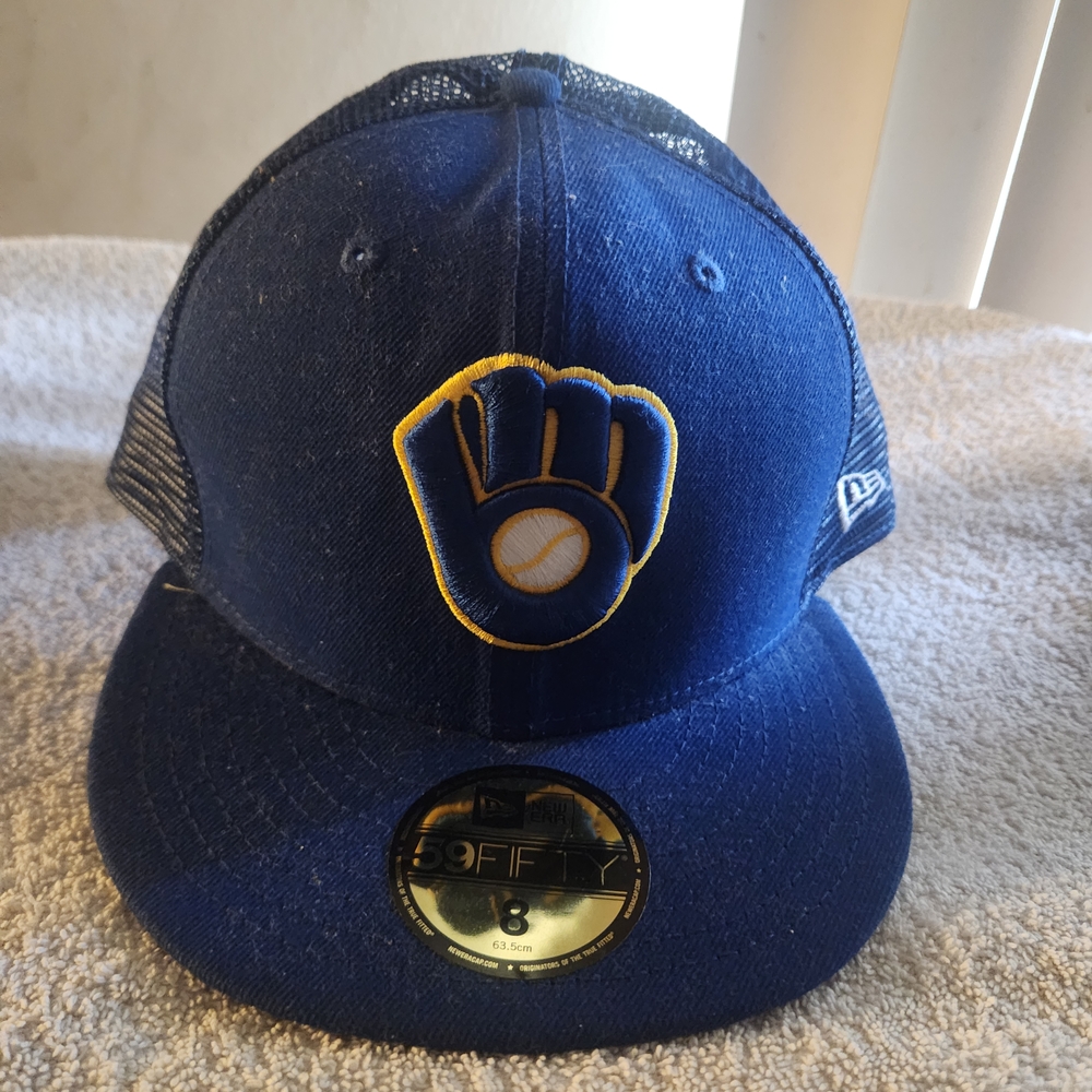 New Era Blue and Yellow Brewers Mesh 59FIFTY Cap